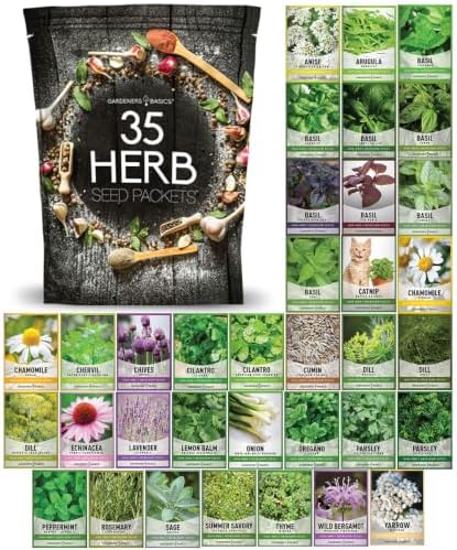 Gardeners Basics 35 Medicinal Herb Seeds Variety Pack for Planting, Non-GMO by GardenersBasics