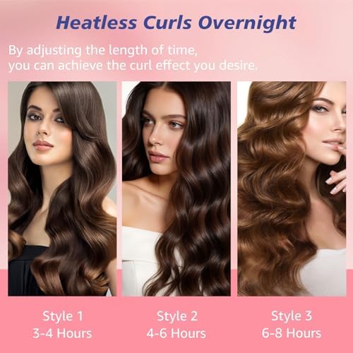 Heatless Curls Overnight, Heatless Hair Curlers to Sleep in, Black - Image 3