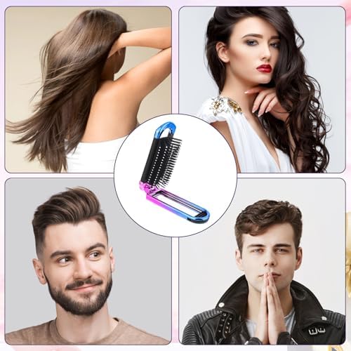 Small Travel Hair Brush for Women, Portable Folding Hairbrush - Image 7