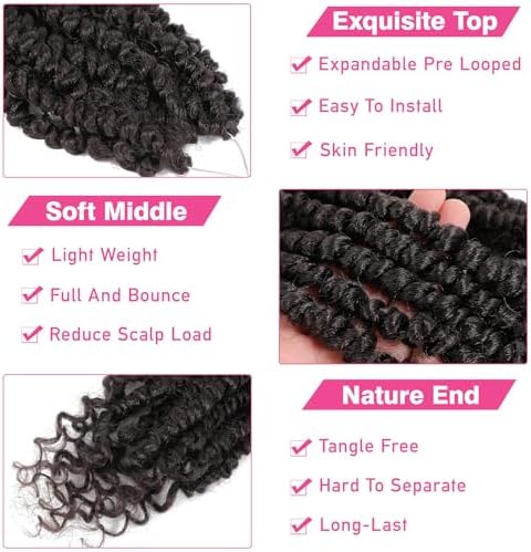 9 Packs Passion Twist Crochet Hair 12 Inch Bohemian Short Crochet Braids 4# - Image 3