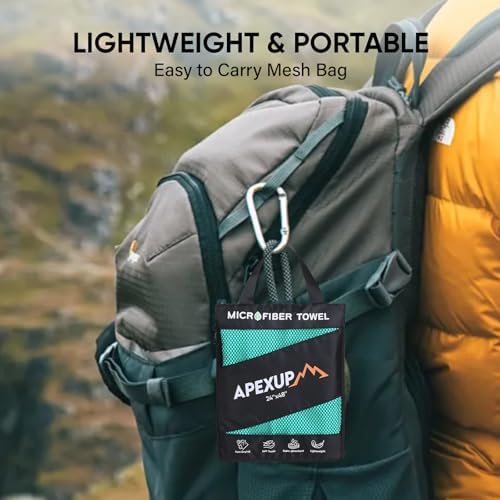 APEXUP Microfiber Travel Towel, Ultra Absorbent Quick Dry Towels, Lightweight Gym Sports Camping Towel for Workout, Yoga, Beach, Shower, Swimming (72"×40", Mint Color) - Image 7