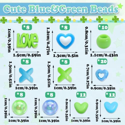 NAISKA 102PCS Green Blue Hair Beads for Braids Box Braids Jewelry Loc Beads - Image 4