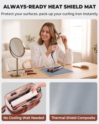 Hair Tools Organizer Travel Bag for Dyson Airwrap, with Heat Resistant Mat - Image 3