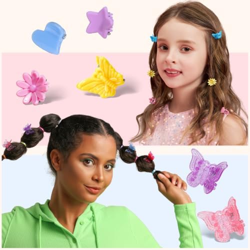 Teenitor Hair Accessories for Girls 193pcs Hair Clips for Girls Toddler Hair Accessories, Mini Girls Hair Clips, Small Claw Clips Bobby Pins and Hair Ties - Image 3