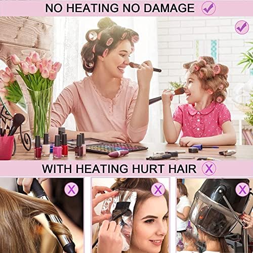 Jumbo Hair Rollers Sets,18 Pcs Self Grip Salon Hair Dressing Curlers, Jumbo Large Rollers for Long Short Hair, DIY Curly Hairstyle for Women, Colors May Vary (6XLarge+6XMedium+6XSmall) - Image 4
