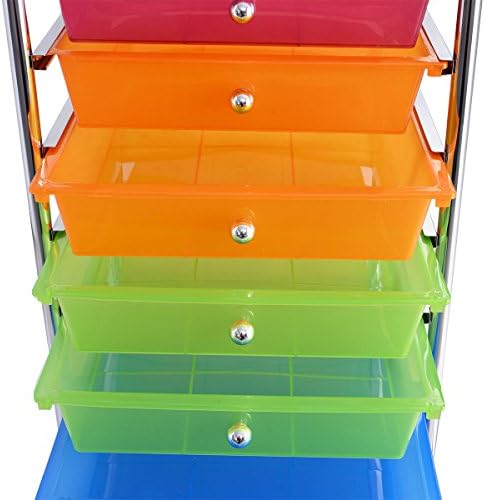 Giantex 10 Drawer Rolling Storage Cart Scrapbook Paper Office School Organizer (Multicolor) - Image 7