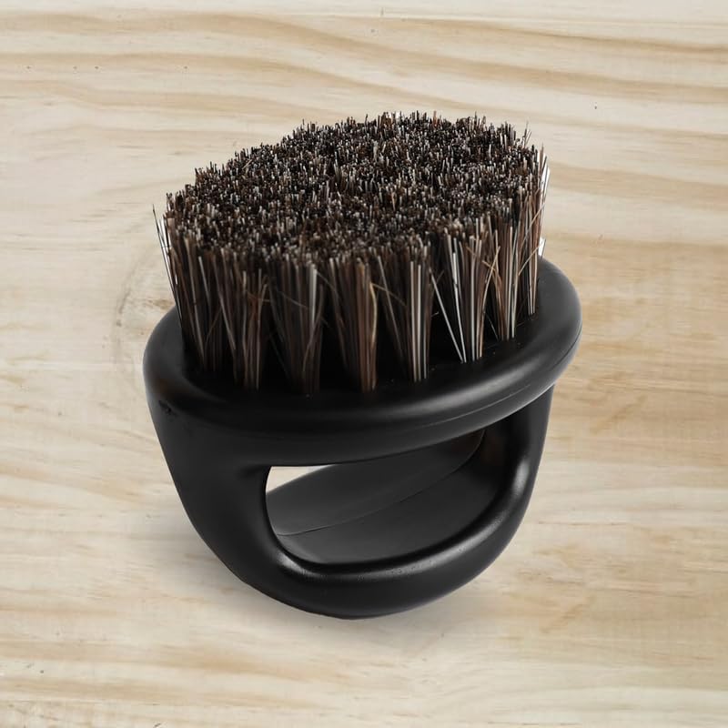 2-Pack Crown Barbers Men's Hair Wavers - Smoothing Medium Soft Boar Bristle Styling Brush for Thick Hair, Beard, and Waves with Durags, Wave Cap, Pomade (Knuckle Brush) - Image 5