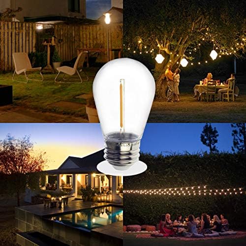 Jslinter 16-Pack S14 Outdoor String Light Bulbs for Patio Lights, 2200K, 1W - Image 6