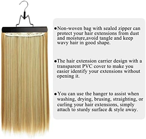 2 Pack Hair Extension Storage Bag Hair Extension Hanger Strong Holder Dust-proof Portable Suit with Transparent Zip Up Closure- Lightweight, Waterproof and Portable (Black) - Image 2
