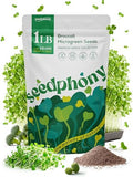 Broccoli Sprouting & Microgreens Seeds - 130,000 Non-GMO Heirloom Seed, 1lb Resealable Bag - High-Germination Broccoli Seeds for Sprouting in Jars, Soil, Hydroponics & Microgreen Trays by Seedphony