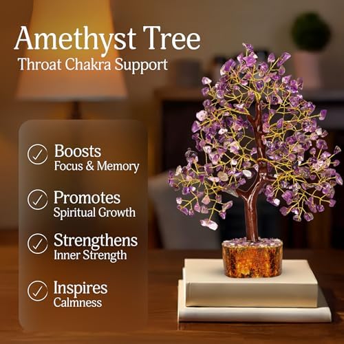 YATSKIA Amethyst Crystal Tree, Birthday Gifts for Women, Mom & Sister, Handmade Crystal Tree of Life, Boho Home, Room & Office Desk Decor, Housewarming Gift - Image 3