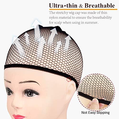 MORGLES Mesh Wig Caps 6 Pack, Closed End Black Hair Nets for Women Men - Image 4