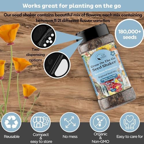 on the Go Regional Wildflower Seed Shaker - Northeast USA Wildflowers - 100% Pure Seed - Organic, Non-GMO - 21 Wildflower Variety Seeds of Annual & Perennial, 8oz - Image 3