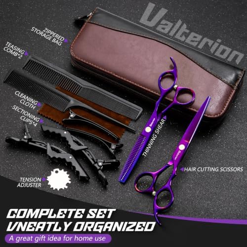 Hair Cutting Scissors Set,6.5" Hair Cutting Shears-Purple - Image 5