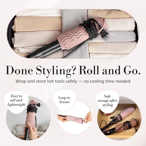 Large Vanity Mat, Heat Resistant Mat for Hair Tools, Vanity Décor, Rose - Image 5
