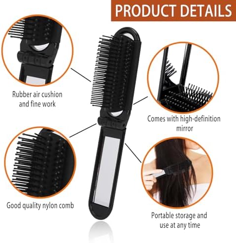 Portable Travel Hair Brush, Small Foldable Hairbrush for Women and Men - Image 3