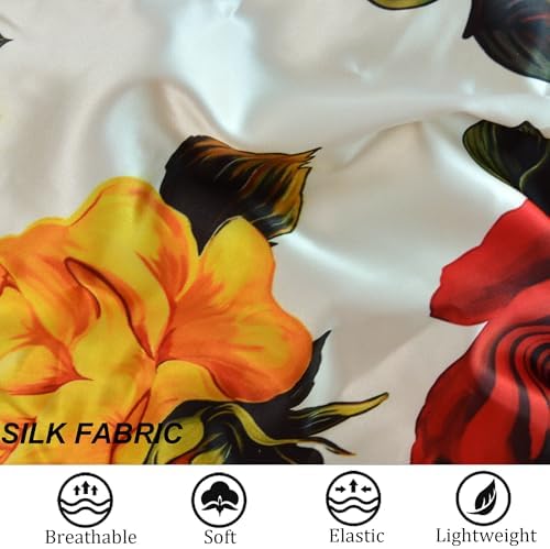 Silk Bonnet for Sleeping Satin Bonnets Double Layer Reversible Hair Cap Bonnet for Women Long Curly Braid Hair (Floral 2) - Image 4