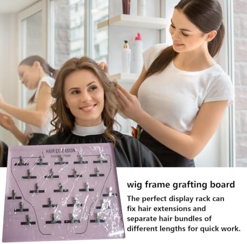 Extension Holder - Acrylic Hair Extension Organizer, Styling Hair Separator Board | Hair Tinsel Storage Plate with Clip for Wig Grafting, Sectioning, and Display for Home & Salon Use - Image 3