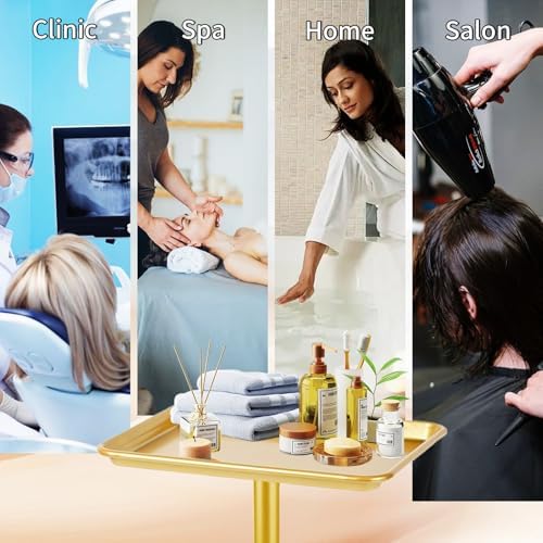 Salon Tray on Wheels,Gold Salon Rolling Tray,Tattoo Tray - Image 6