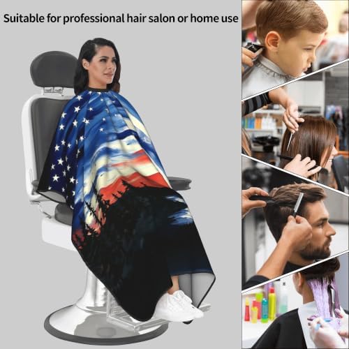 American Flag Salon Barber Cape - Professional Hairdressing Waterproof Hair Cutting Cape With Adjustable Snap Closure-Haircut Apron For Hair Stylist And Home Use-55''X66'' - Image 6