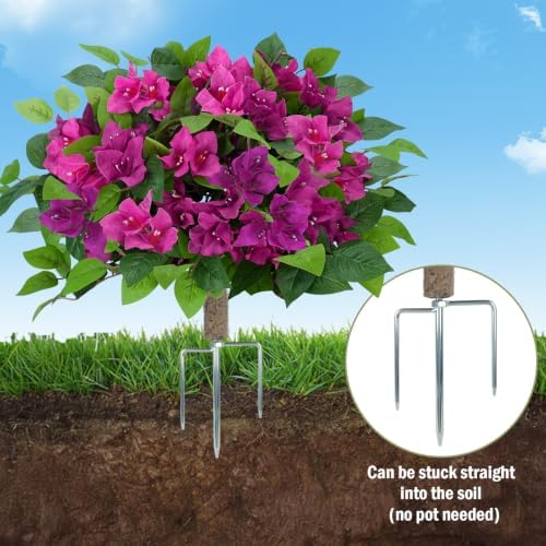 2Pcs Bougainvillea Artificial Flowers, Fake Bushes for Outdoors - Image 3