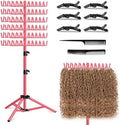 Braiding Hair Rack, 144 Pegs Braiding Rack Stand for Hair, 2-sided Height Adjustable Standing Hair Extension Holder with Stylist Hair Braiding Tools by LPHGFZA