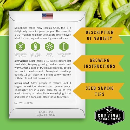 Anaheim Chili Pepper Seeds for Planting - 3 Packs - Image 2