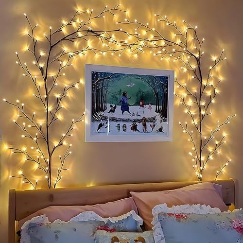 160 LED Plug In Vines Lights Room Decor with Remote, 8 Modes and Timer, Indoor Home Plants Flowers Tree Willow Lights, Artificial Tree for Walls Bedroom Living Room Kitchen Coffee Shop Decor（Black） - Image 2