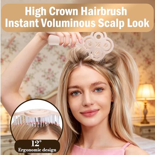 Simetra Detangler Hair Brush for Woman and Men, Original Detangling Brush for Curly Hair/Fine &Thick/Wet & Dry Hair, Flexible Bristles Hairbrush - Natural Crystal Inlay & 14K Gold Plating - Image 5