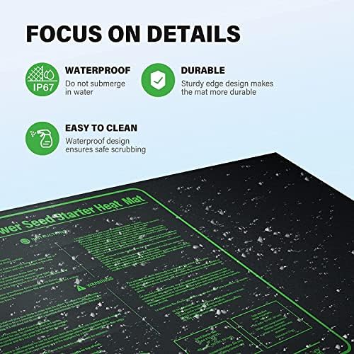 iPower GLHTMTCTRLHTMTL 48" x 20" Warm Hydroponic Seedling Heat Mat and Digital Thermostat Control Combo Set for Plant Germination, Black - Image 3