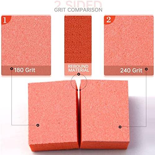 Maryton Mini Nail Buffer Blocks - 180/240 Grit for Natural Nails, 50 PCS - Image 2