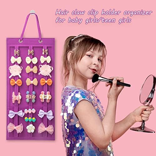 SMUK Hanging Hair Claw Clip Organizer - Large & Small Claw Clip Storage Display for Thick Hair, On Wall, Door, Wardrobe - Image 5