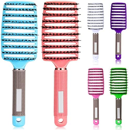 Cunhill 6 Pack Detangling Brush Bulk Boar Bristle Hair Brushes - Image 7