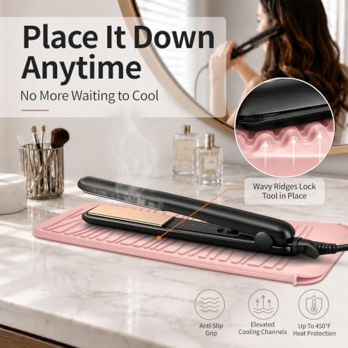 Silicone Heat Resistant Travel Mat Pouch for Hair Straightener, Crimping Iron, Curling Iron, Hair Curling Wand, Flat Iron, Hair Waving Iron (2 Pack, Multicolored) - Image 4