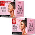 Red by Kiss Hair Wrapping Strip, Ultra Strong 2X Longer Stretch, 40 Strips, Suitable for Wet/Dry Hair, White, Styling Paper for Sleek Hairstyles (3.5", Black, 2 Pack) by REDbyKISS