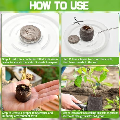 ZeeDix Peat Pellets for Seed Starting, 50 Pcs 40mm Seed Starter Soil Pods - Image 4