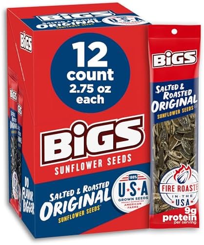 BIGS Sunflower Seeds, Salted & Roasted Original Flavor, 2.75 oz. (12-pk) by BIGS