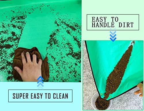BIUWING Plant Repotting Mat,Waterproof Transplanting Mat,Foldable Indoor Succulent Potting Mat for Garden, Portable Gardening Mat for Indoor Plant Transplanting and Mess Control (39.4"*39.4" Green) - Image 3