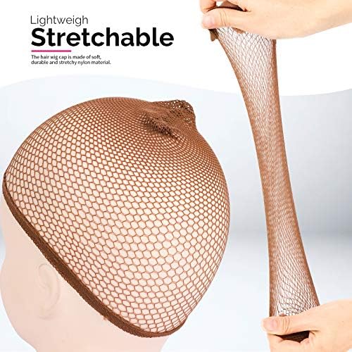 Fandamei 4PCS Dark Brown Mesh Wig Cap, Closed End Hair Mesh Net Wig Caps, Liner Weaving Caps for Women, Men, Kids - Image 4