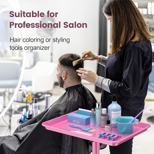 Salon Rolling Tray with Wheels, Adjustable Hair Stylist Cart for Tools - Image 5