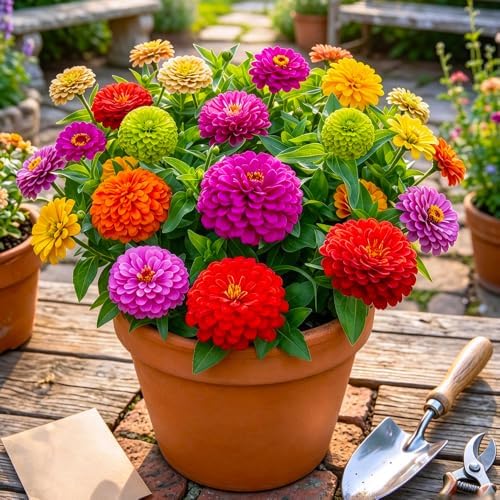 1300+ Mix Zinnia Seeds for Planting - Heat & Drought Tolerant,Ideal for Borders, Beds, and Container - Attracts Bees and Butterflies - Image 6