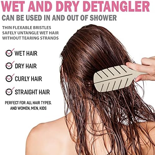 Fiora Naturals Detangler Brush for Wet and Dry Hair, Soft Detangling Brush - Image 4