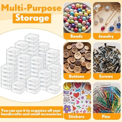Jetec 6 Pieces Small Clear Plastic Storage Box, 2.1 x 2.1 x 0.8 Inch - Image 6