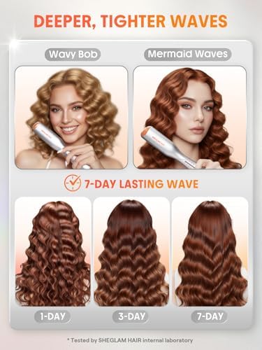 SHEGLAM 0.75" Deep Waver for Short Hair Lightweight, Dual Voltage, Smart Timer Hair Tool Crimper Double Barrel & Adjustable Temps Anti-Scald, Easy to Use - Image 4