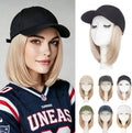 Rich Choices Hat Wigs for Women,Black Baseball Cap with Hair Extensions for Women,Short Bob Hairstyle Caps with Hair Attached Adjustable Baseball Cap Wig 6 Inch-Light Blonde with Ash Highlights by RichChoices
