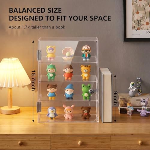 Acrylic Display Case with Lock – Acrylic Storage Chest for Figures, Collectibles, Jewelry, Expensive Items & More – Secure and Organized Storage (3.7" Adjustable) - Image 2