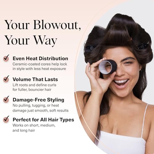 Kitsch Ceramic Hair Rollers for Women - Black, 8 Count (Pack of 1) - Image 3