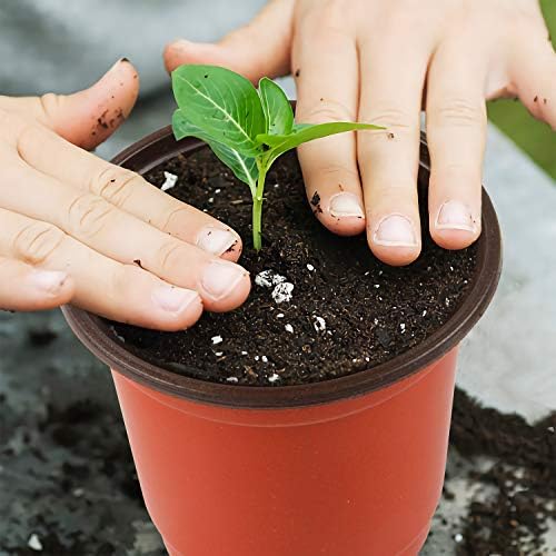 Augshy 150 Pcs 4Inches Plastic Plants Nursery Pot, Seed Starting Pots - Image 5