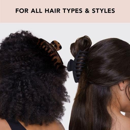 Kitsch Large Hair Clips For Women - Black & Tortoise, 2pcs - Image 5