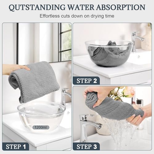2 Pack Microfiber Hair Towel XL 41" x 24" Fast Dry, Soft, Absorbent - Image 3